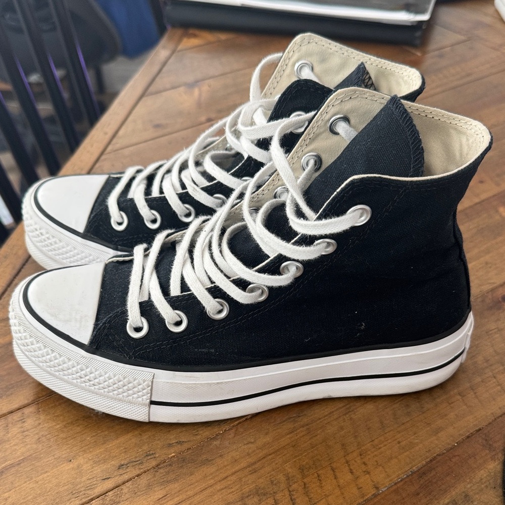 Black and White High-Top Sneakers
